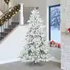 Image de Sapin De Noël Artificiel À Branches Articulées Blanc 240 Cm Vidaxl