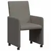 Image de Vidaxl chaises de salle à manger avec roues 2 pcs gris clair
