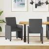 Image de Chaise de salle à manger - VIDAXL - Lot de 2 - Velours côtelé gris foncé - Roulettes - Accoudoirs ergonomiques
