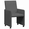 Image de Vidaxl chaises de salle à manger avec roues 2 pcs gris foncé