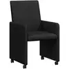 Image de Vidaxl chaises de salle à manger avec roues 2 pcs noir 57 x 66 x 94 cm