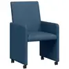 Image de Vidaxl chaises de salle à manger avec roues 2 pcs bleu 57 x 66 x 94 cm
