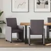 Image de Chaises De Salle À Manger Avec Roues 2 Pcs Gris 57 X 66 X 94 Cm Vidaxl
