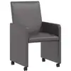 Image de Vidaxl chaises de salle à manger avec roues 2 pcs gris 57 x 66 x 94 cm