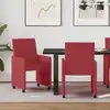Image de Chaises De Salle À Manger Avec Roues 2 Pcs Bordeaux Faux Cuir Vidaxl