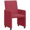 Image de Vidaxl chaises de salle à manger avec roues 2 pcs bordeaux faux cuir
