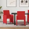 Image de Chaises De Salle À Manger Avec Roues 2 Pcs Rouge Faux Cuir Vidaxl