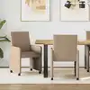 Image de Chaises De Salle À Manger Avec Roues 2 Pcs Cappuccino Faux Cuir Vidaxl