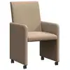 Image de Vidaxl chaises de salle à manger avec roues 2 pcs cappuccino faux cuir