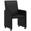 Image de Vidaxl chaises de salle à manger avec roues 2 pcs noir 57 x 66 x 94 cm