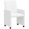 Image de Chaises de salle à manger modernes - vidaXL - Blanc - Simili cuir - 57x66x94 cm - Rembourrage en mousse - Roues