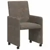 Image de Vidaxl chaises de salle à manger avec roues 2 pcs gris foncé