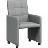 Image de Vidaxl chaises de salle à manger avec roues 2 pcs gris clair tissu