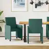 Image de Chaises De Salle À Manger Avec Roues 2 Pc Tissu Vert Foncé Vidaxl