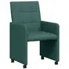 Image de Vidaxl chaises de salle à manger avec roues 2 pc tissu vert foncé