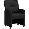 Image de Vidaxl chaises de salle à manger avec roues 2 pcs noir 57 x 67 x 95 cm