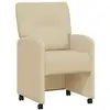 Image de Vidaxl chaises de salle à manger avec roues 2 pcs crème tissu