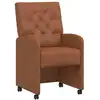 Image de Vidaxl chaises de salle à manger avec roues 2 pcs marron faux cuir