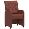 Image de Vidaxl chaises de salle à manger avec roues 2 pcs marron brillant