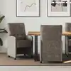 Image de Chaises De Salle À Manger Avec Roues 2 Pcs Gris Foncé Vidaxl