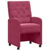 Image de Vidaxl chaises de salle à manger avec roues 2 pcs bordeaux velours
