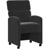 Image de Vidaxl chaises de salle à manger avec roues 2 pcs noir 58 x 65 x 98 cm