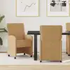 Image de Chaises De Salle À Manger Avec Roues 2 Pc Velours Marron Vidaxl
