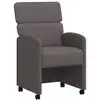 Image de Vidaxl chaises de salle à manger avec roues 2 pcs gris 58 x 65 x 98 cm