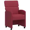 Image de Vidaxl chaises de salle à manger avec roues 2 pcs bordeaux simili cuir