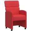 Image de Vidaxl chaises de salle à manger avec roues 2 pcs rouge simili cuir
