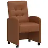 Image de Vidaxl chaises de salle à manger avec roues 2 pcs marron simili cuir