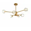 Image de Lustre Spoutnik moderne - TCpick - 6 lumières - Laiton doré - Dimmable - Douille E14 - Métal - Installation facile