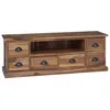 Image de Support TV en teck massif - 110x30x40 cm - Marron - Banc TV - Audio-Vidéo - Meubles