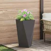 Image de Bac à plantes - VIDAXL - Jardinière 40x40x75 cm - Acier - Noir - Base intégrée