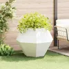 Image de Jardinière - VIDAXL - 100x100x80 cm - Acier - Blanc - Rectangulaire