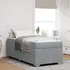 Image de Cadre De Lit Avec Matelas Gris Clair 80 X 200 Cm Tissu Vidaxl