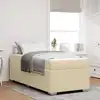 Image de Cadre De Lit Avec Matelas Crème 80 X 200 Cm Tissu Vidaxl
