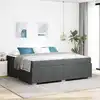 Image de Cadre De Lit Avec Matelas Gris Foncé 200 X 200 Cm Tissu Vidaxl