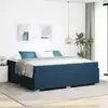 Image de Cadre De Lit Avec Matelas Bleu 200 X 200 Cm Tissu Vidaxl