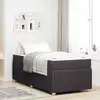 Image de Cadre De Lit Avec Matelas Marron Foncé 90 X 200 Cm Tissu Vidaxl