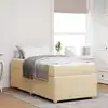 Image de Cadre De Lit Avec Matelas Crème 90 X 200 Cm Tissu Vidaxl
