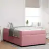 Image de Cadre De Lit Avec Matelas Rose 120 X 190 Cm Tissu Vidaxl