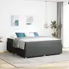 Image de Cadre De Lit Gris Foncé 180 X 200 Cm Tissu Vidaxl