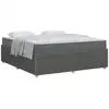 Image de Vidaxl cadre de lit avec matelas gris foncé 180 x 200 cm tissu