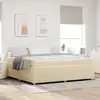 Image de Cadre De Lit Avec Matelas Crème 200 X 200 Cm Tissu Vidaxl