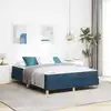 Image de Lit À Ressorts Avec Matelas Bleu 140 X 200 Cm Tissu Vidaxl