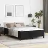 Image de Cadre De Lit Avec Matelas Noir 140 X 190 Cm Tissu Vidaxl