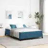 Image de Lit À Ressorts Avec Matelas Bleu Foncé 140 X 200 Cm Tissu Vidaxl