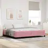 Image de Lit À Ressorts Avec Matelas Rose 200 X 200 Cm Tissu Vidaxl