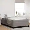 Image de Lit À Ressorts Taupe 120 X 190 Cm Tissu Vidaxl